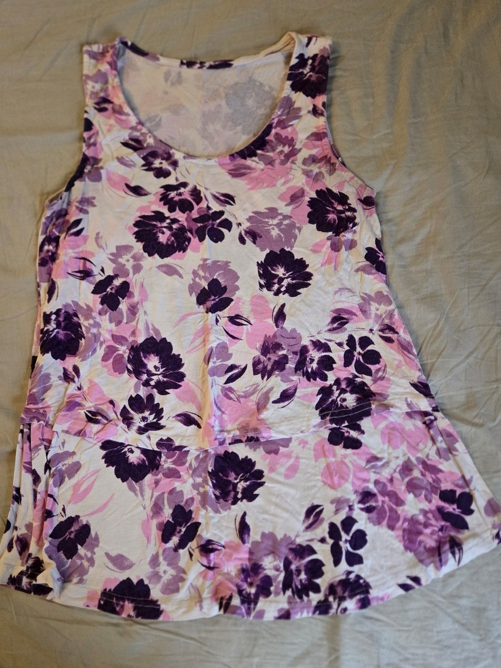 Latched Mama Floral Scoop Tank Top in Purple and Pink
